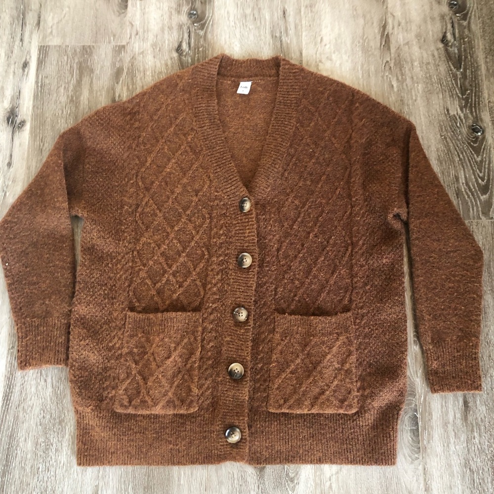Twik Par Simons Warm Brown Knit Cardigan